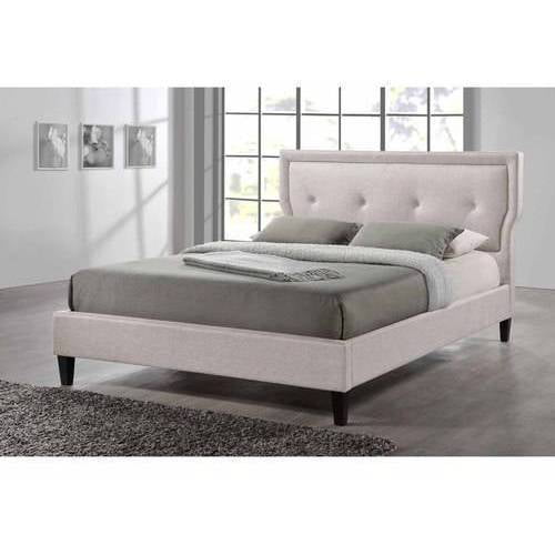 Marquesa Wood Contemporary Queen Bed, Light Beige - Walmart.com