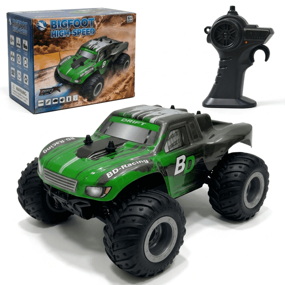 1:18 Remote Control Off-Road Truck, 2.4GHz RC Car with LED Lights, RC Monster Truck Toy Birthday Gifts for Kids