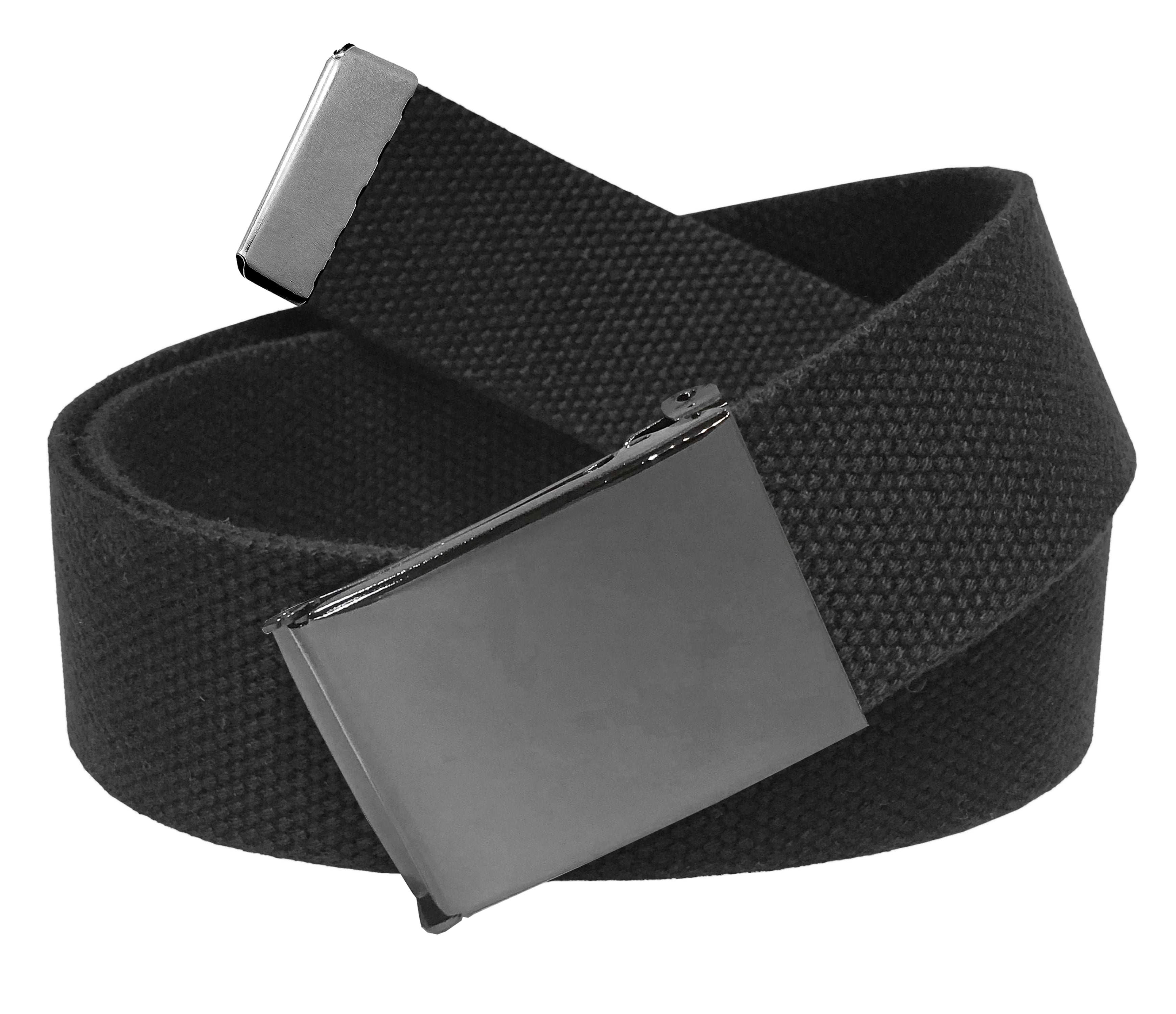 Men's Golf Belt in 1.5 Polished Pewter Flip Top Buckle with Canvas Web