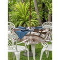 thumbnail image 3 of Outdoor Tablecloth with Umbrella Hole for Patio/Picnic/Party/Camping, Retro Farmhouse Waterproof Table Cloth Round Cover Washable, Country Star Berries Text Wooden Grain (Dia 60"), 3 of 8