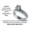 thumbnail image 5 of Nana Lab Created CVD Diamond 6.5mm 3/8ctw Cluster Engagement Ring 10kt White Gold Size 6, 5 of 7