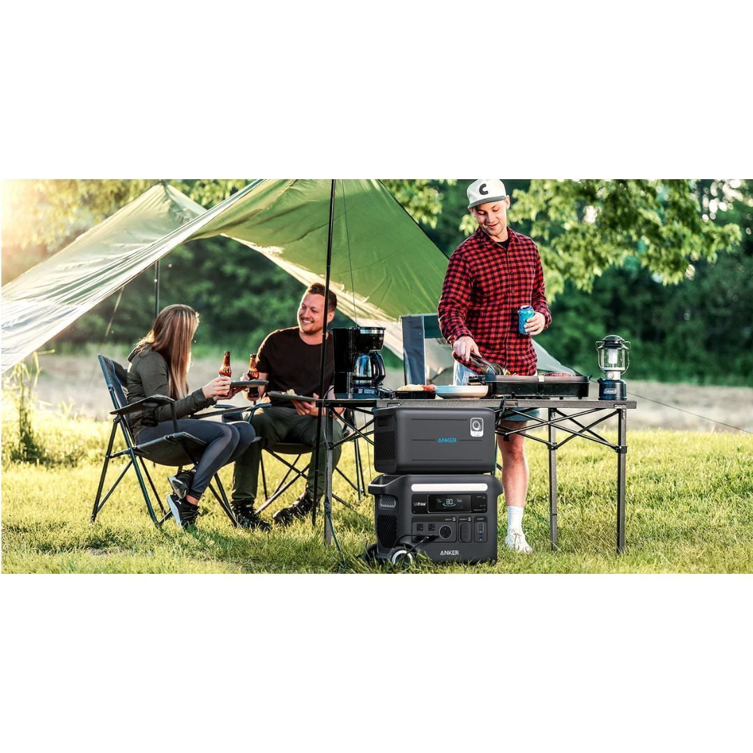 Anker SOLIX F2600 5120Wh 2400W Portable Power Station with BP2600 Expansion Battery for Home, RV, and Outdoor Use (Black)