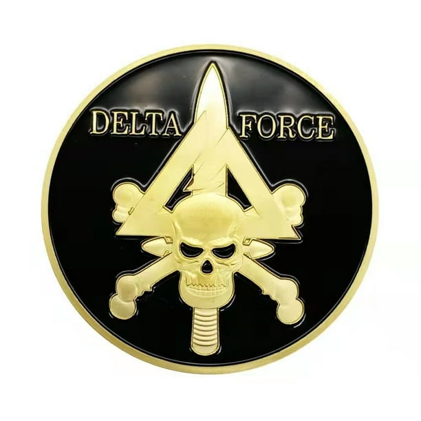 Moneda conmemorativa con el emblema de la calavera militar de Delta Force