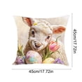 thumbnail image 3 of QTOCIO Easter Pillow Rabbits And Easter Egg Patterns Throw Pillow Cases Decorative Cushion Covers For Sofa Couch Home Easter Decor, 3 of 4