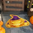 thumbnail image 6 of Halloween Alien Velvet Floor Mat Spooky Entry Rug, Non-Slip Water Absorbent Bath Mat Door Decor(Orange), 6 of 6