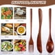 thumbnail image 3 of Juego de cubiertos de madera, cuchara, tenedor, cuchillo, utensilios de cocina de madera, vajilla de madera, juego de cubiertos (24 piezas), 3 of 7
