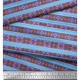 thumbnail image 2 of Soimoi Moss Tissu Georgette Rayé & Imprimé Kaléidoscope Marocain au Mètre 42 Pouces de Large, 2 of 3