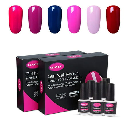 CLAVUZ 8ml Gel Polish 6pcs UV LED Soak Off Nail Varnish Lacquer Elegant Manicure Pedicure Sets Beauty Salon Nail Arts Kits