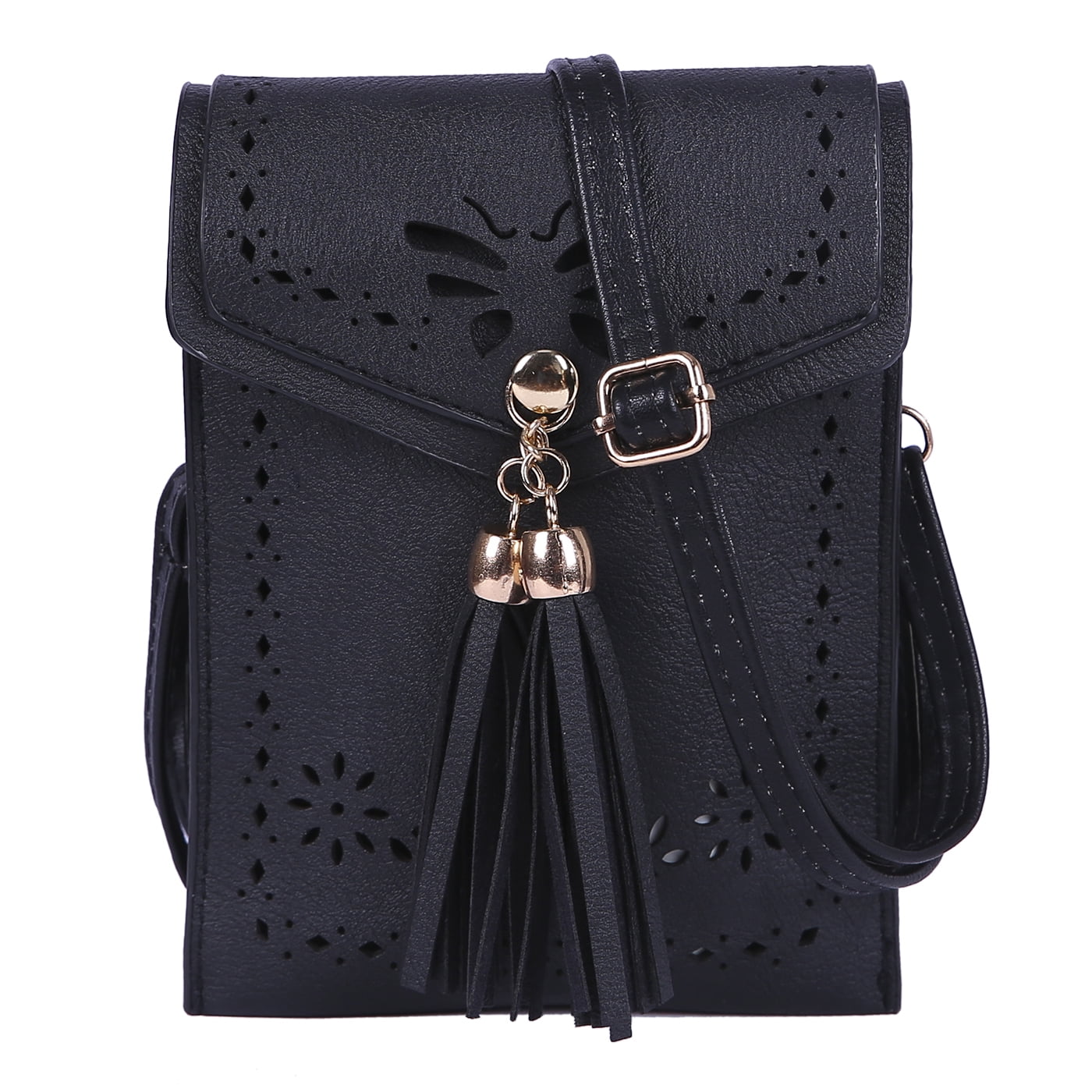 Hde Small Crossbody Pouch Purse Tassel Travel Phone Wallet Vintage Leather Bags Brown
