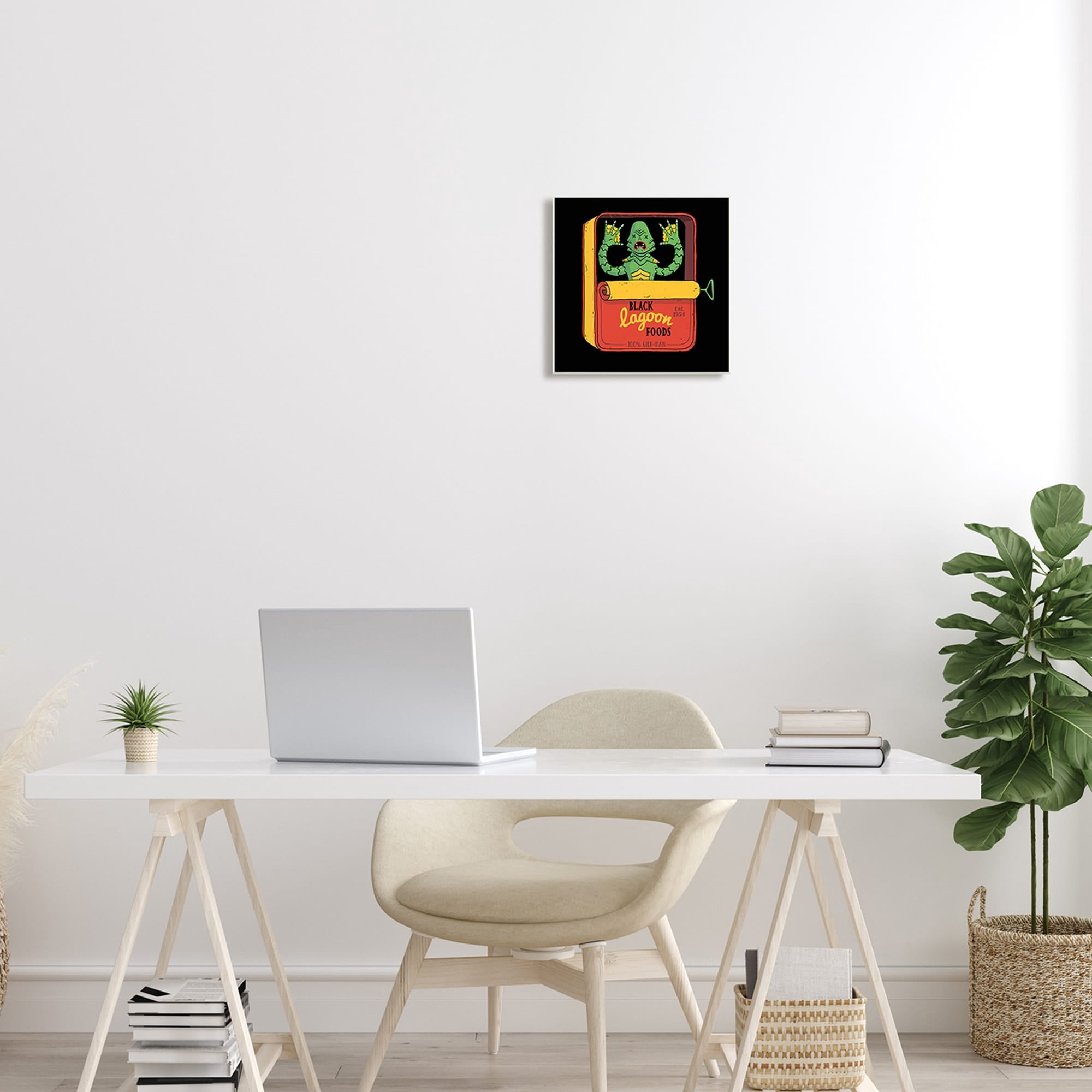 Black Lagoon Creature Novelty Tuna Can Design Fairy Tales & Fantasy Graphic Art Unframed Art Print Wall Art