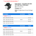 thumbnail image 2 of Engine Mount - Compatible with 2008 - 2013 GMC Sierra 1500 Hybrid 2009 2010 2011 2012, 2 of 2