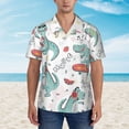 thumbnail image 2 of Fotbe Music Lover Dinosaur Camisa Hawaiana para Hombre Unisex – Camisa Casual de Verano con Botones de Manga Corta de Algodón y Lino,Large, 2 of 7