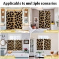 thumbnail image 6 of Leopard Print Kitchen Curtains 84 Inch Length, Brown Yellow Retro Animal Fur Pattern Grommet Top Bedroom Living Room Curtains, Light Filtering Cafe Curtain Drapes 2 Panels Set 104''x84'', 6 of 9