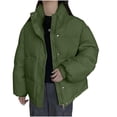 thumbnail image 2 of PNTUTB Women's Winter Warm Stand Up Collar Full Zipper Long Sleeves Fashion Oversized Coat with Pocket, 2 of 5