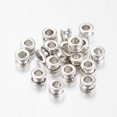 thumbnail image 3 of 100pcs Large Hole Column Beads style European Bead Setting for Enamel Lead Free and Cadmium Free Antique Silver 6.5mm in diameter 4mm thick hole: 3mm, 3 of 3