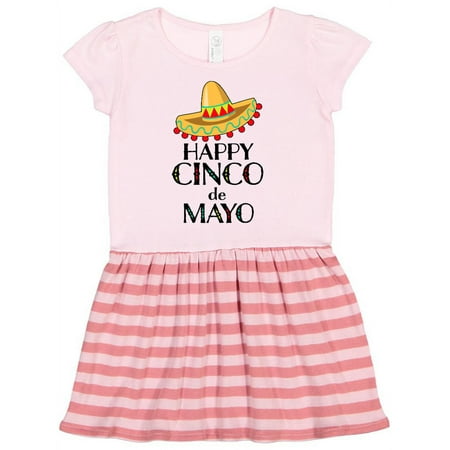 

Inktastic Happy Cinco de Mayo-sombrero Gift Toddler Girl Dress