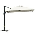thumbnail image 1 of Outsunny 10x10ft Cantilever Umbrella with 4 Adjustable Angle and Rotation, Square Top Market Parasol with Aluminum Pole and Ribs for Backyard Patio Outdoor Area, Cream, 1 of 9