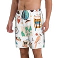thumbnail image 2 of Disketp Men'S Swim Trunks Hawaiian Breathable Surf Beach Swimsuits Mesh Lining Beach Shorts With Pockets-Travel1, 2 of 9