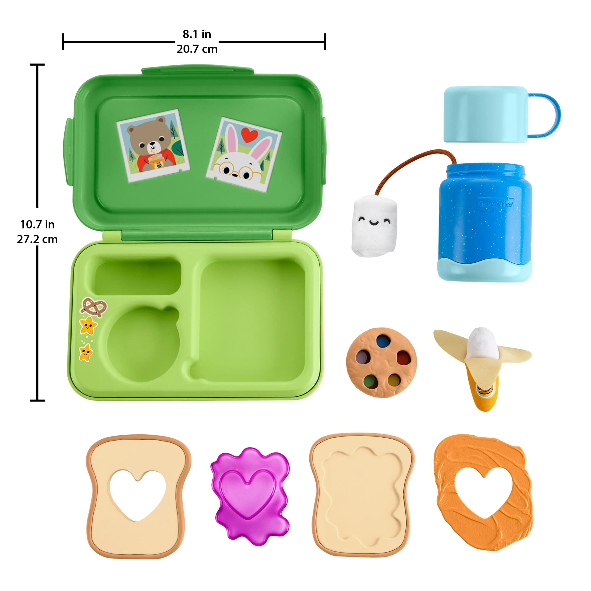 Fisher-Price Friendship Forest Activity Lunchbox, Pretend Food Play Toy for Toddlers, 9 Pieces