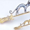 thumbnail image 3 of 1 Piece European American Flying Broom Cat Brooch Creative Fashion Jewelry Versatile Animal Corsage Cute Accessory, 3 of 3
