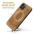 thumbnail image 3 of Case Yard Wooden Case Outside Soft TPU Silicone Slim Fit Shockproof Wood Phone Cover for Girls Boys Men and Women Supports Wireless Charging Hamsa Hand Mandala Design case for iPhone-11-Pro-Max, 3 of 7