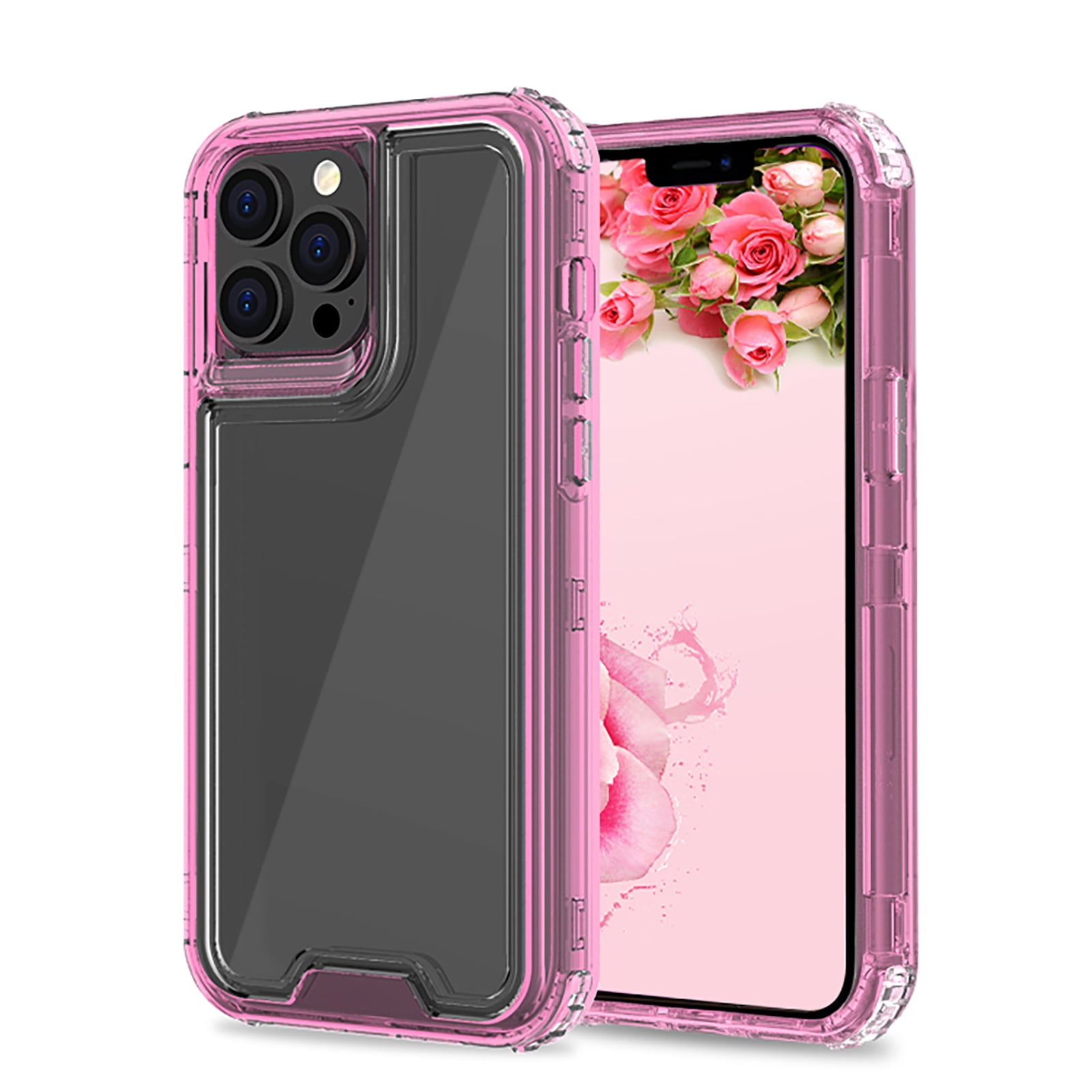 6.7 inch_2021 Release Fireflies RoseParrot Case for iPhone 13 Pro Max, Soft&Flexible Transparent Bumper Shockproof Protective Cover Clear with Pattern Design