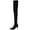 Black Boots, variant on hopeusnice Pointed Toe Over The Knee Boots Women Suede Stretch Boots for Party Black 36