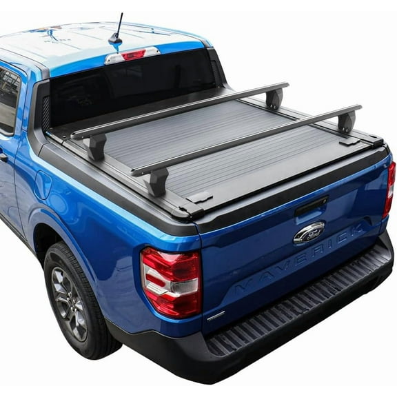 Syneticusa MR Retractable Hard Truck Bed Tonneau Cover with Crossbars Fits 2022-2025 Ford Maverick 4'6" (54.4") Bed Waterproof Off Road