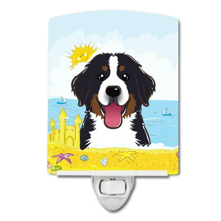 

Caroline s Treasures BB2105CNL Bernese Mountain Dog Summer Beach Ceramic Night Light 6x4x3 multicolor
