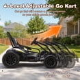 thumbnail image 4 of Funcid 24V 10Ah Big Battery Go Kart for Kids Age 6-12, Ride on Toys with 600W Motors, 7.5 MPH Electric Go Kart W/ EVA Wheels, 4-Level Adjustable Seat & 360° Drift Mode, LED Power Display, Black, 4 of 7
