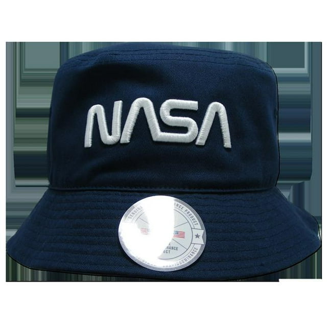 Rapid Dominance Worm NASA Relaxed Bucket Hat, Navy - Large & Extra Large