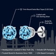 thumbnail image 3 of Gem Stone King 3.30 Cttw 925 Sterling Silver Swiss Blue Topaz Earrings | 7MM Round | Gemstone Birthstone | Stud Earrings for Women Men, 3 of 6