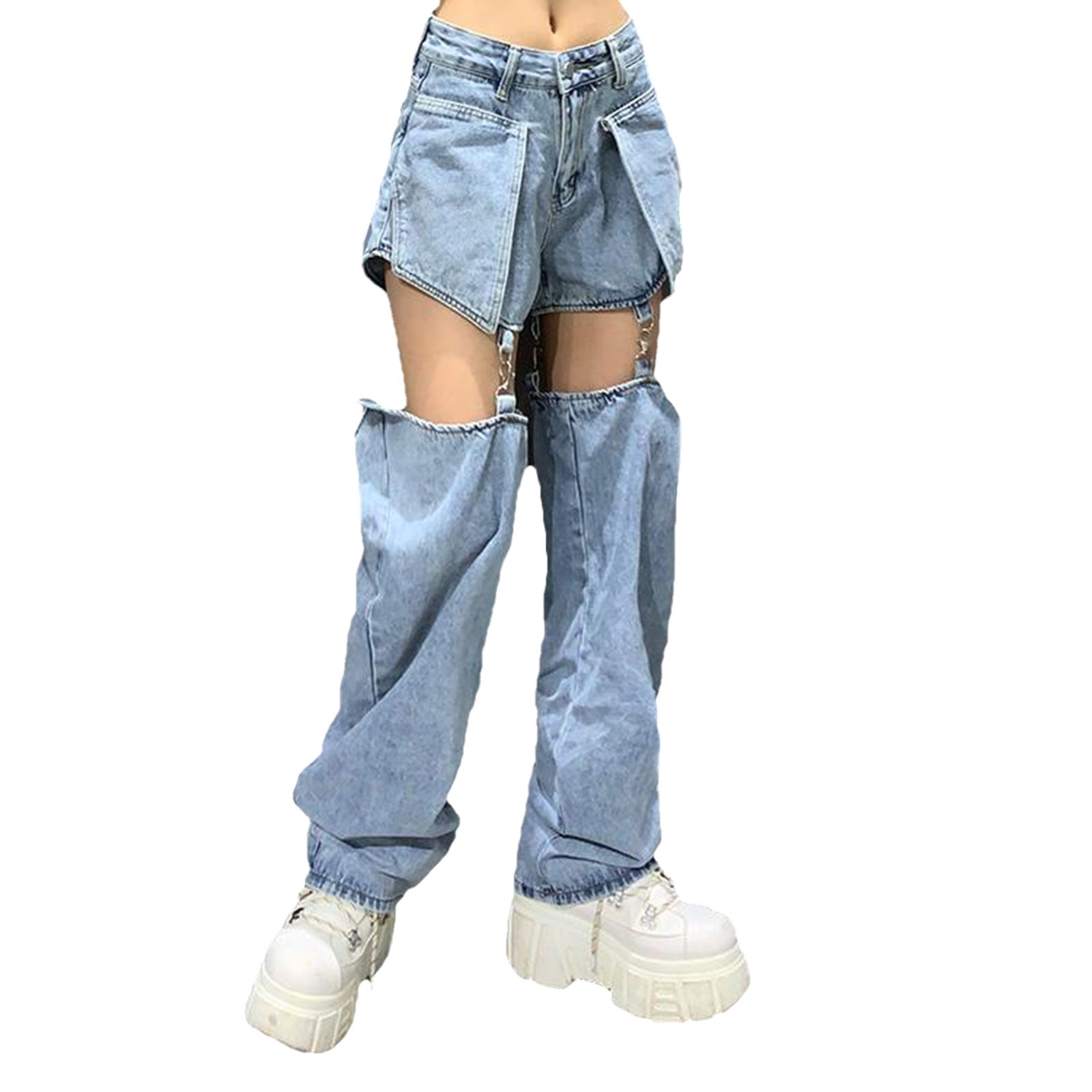 Multitrust Women Ripped Jeans Straight 