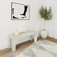 thumbnail image 4 of Plank+Beam Modern Dining Bench, Solid Wood Bench for Dining Table, 49", White Sand Wirebrush, 4 of 8