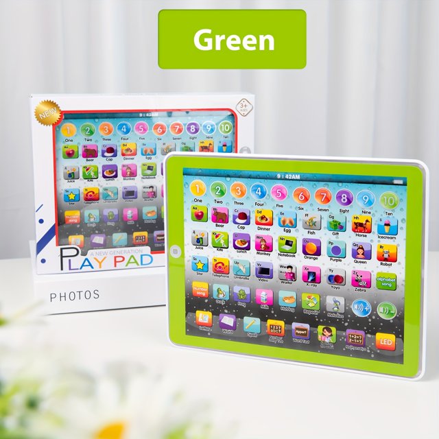 LNGOOR Interactive Learning Tablet for Youngsters - English Story Reader with Cool Lights Educational Early Learning Toy Durable Packaging Perfect Gift for Halloween & Christmas Batte