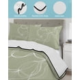 thumbnail image 4 of Sage Green Twin Size Down Alternative Comforter, Lightweight Comforter Quilt Bedding Set with Pillow Shams Minimalist Abstract Modern White Art All Seasons Bed Comforter Duvet Insert 68"x86", 4 of 7