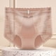 thumbnail image 3 of Gibobby Pantaletas mujer Ropa interior de mujer Encaje Bikini sin costuras Ropa interior de encaje Media espalda Bragas de(Caqui,XL), 3 of 5