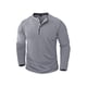 thumbnail image 2 of TRKIYQC Camiseta para Hombre, Manga Larga con Cuello Henley y Cierre con Botones, Tops de Otoño Ajustados, Ropa de Calle para Diario Informal TRKIYQC moda, 2 of 7