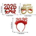 thumbnail image 6 of Selrti Happy New Year Accessory Sparkling 2026 Headband Glitter Eyeglass for Christmas New Year Eve Party Supplies, 6 of 8