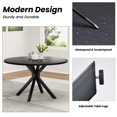 thumbnail image 5 of 47 Inch Round Dining Table for 4-6 People, Mid Century Modern Kitchen Table with Sturdy Base, Wood Dining Table for Kitchen Dining Room (Black), 5 of 6