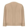 thumbnail image 3 of ibuvkizy Cardigan Sweaters for Women Loose Long Sleeved Breathable Cardigans Women's Casual Blouse Soft Loose Cardigan Knitted Sweater Solid Color Cropped Tops Khaki M, 3 of 5