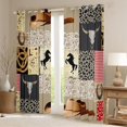thumbnail image 2 of Feelyou Bohemian Western Cowgirl Black Out Curtains, Western Cowboy Hat Curtains Pack of 2 (42x63 Each), Rustic Leopard Print Bedroom Curtains, Window Curtains Decor, 2 of 6