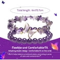 thumbnail image 5 of AEXTO Purple Butterfly Healing Bracelet, Mom Gift Charm Jewelry with Beaded Bracelet for Women, 5 of 6