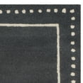 thumbnail image 5 of SAFAVIEH Bella Danita Plain Dotted Bordered Wool Runner Rug, Dark Grey/Ivory, 2'3" x 9', 5 of 7