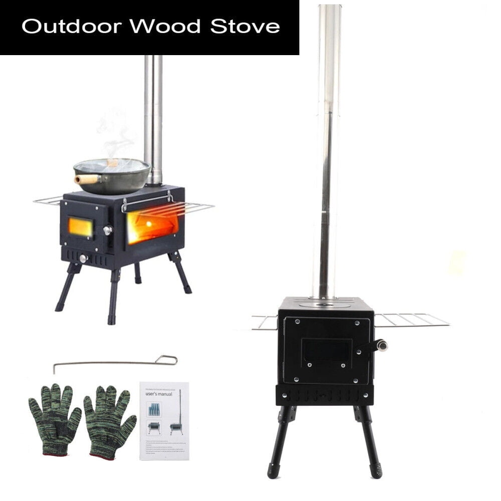 SUDEG Wood Burning Stove, Tent Stove for Heating, Folding Portable Wood Stove for Tent, Cooking