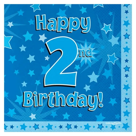 Oaktree 3 Ply Stars 2nd Birthday Napkins (Pack of 16)