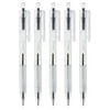Muji Polycarbonate Clear Ball Point Gel Pen Black 0.7mm 5pcs Made in Japan