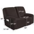 thumbnail image 5 of Lapalife 6-Pieces Recliner Sofa Covers Velvet Stretch Reclining Couch Covers for 3 Cushion Recliner Sofa Slipcovers, Brown, 5 of 9