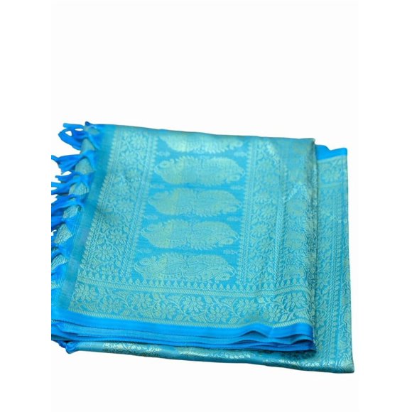 DWEEP SARA Women Silk Scarf/Shawl Lightweight - Light Blue