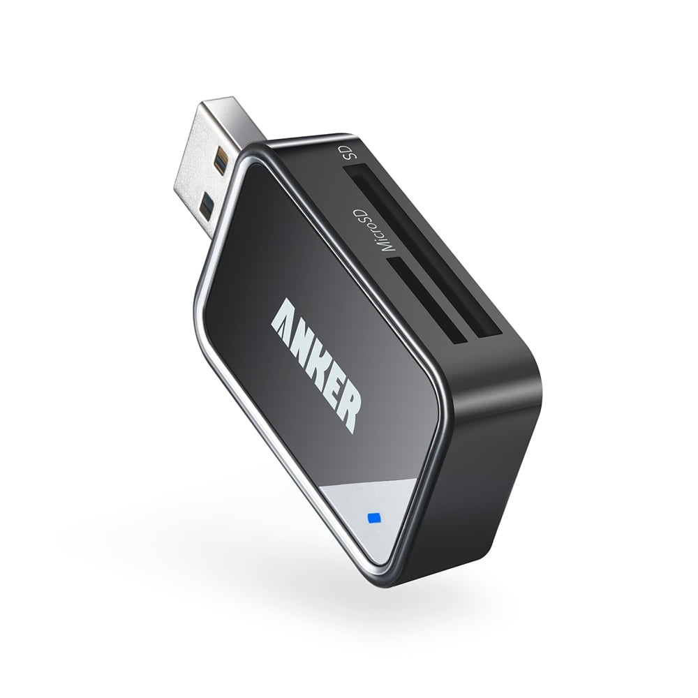 Adskille hundrede Uddrag Anker 2-in-1 USB 3.0 SD Card Reader for SDXC/SDHC/SD/MMC/RS-MMC/Micro SDXC  - Walmart.com